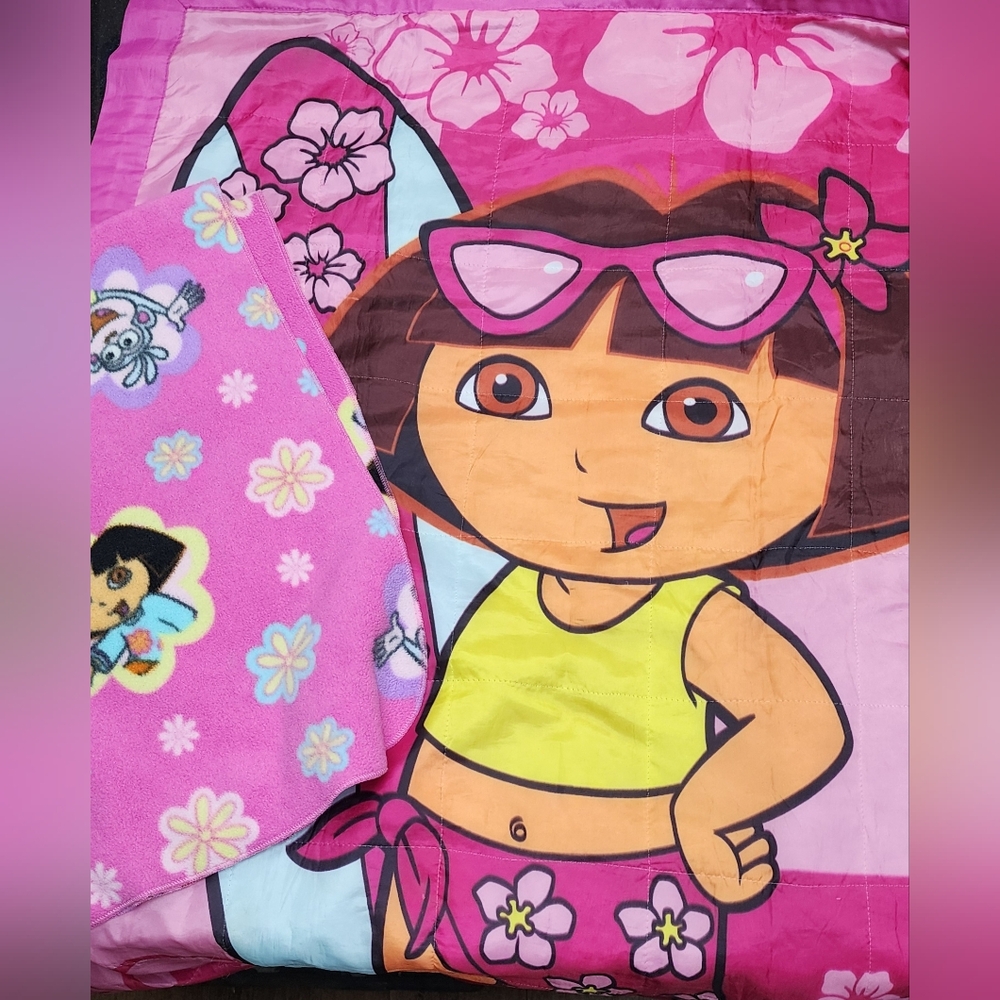 Dora The Explorer 3 Pc Set Nap Mat Blanket and Small Backpack